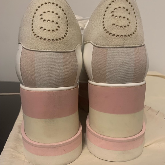 White and pink Stella McCartney Elyse platform shoes - Picture 5 of 6